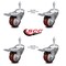 Service Caster 3 Inch Maroon Polyurethane Swivel 3/8 Inch Stem Caster Set with Total Lock Brake SCC-TSTTL20S314-PPUB-MRN-381615-4 - alternate 2